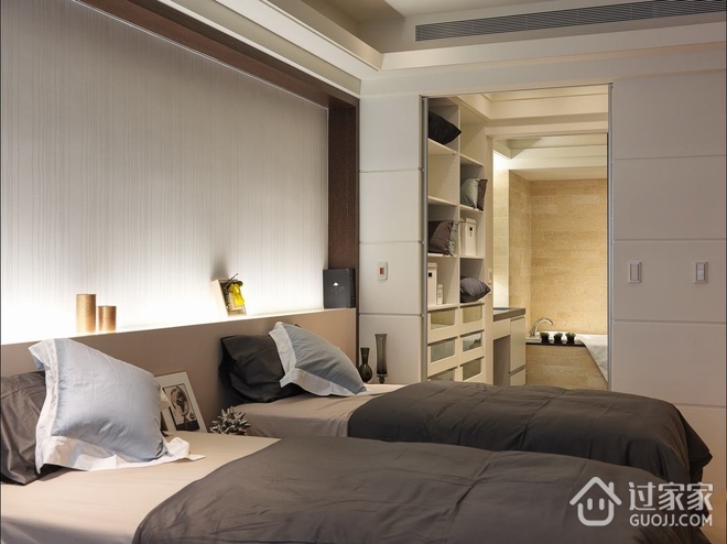 白色现代大宅设计欣赏卧室陈设