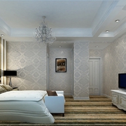 白色现代样板房欣赏卧室陈设