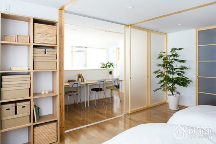 白色日式风格两居欣赏卧室局部