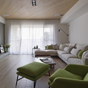 112平木质现代住宅欣赏客厅陈设