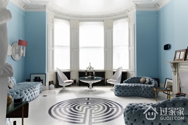 淡蓝色艺术现代住宅欣赏客厅