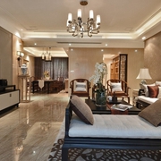 105平新中式风格住宅欣赏客厅
