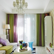 48平彩色缤纷一居室欣赏客厅