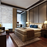 中式古朴复式样板房欣赏卧室陈设