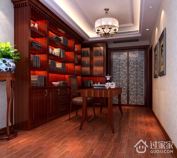 新中式风格三居住宅欣赏书房