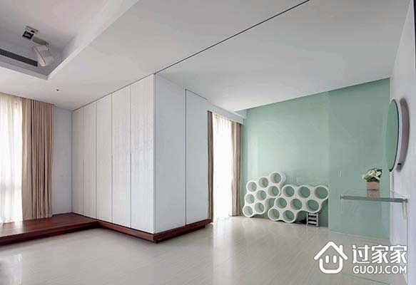 现代白色公寓效果图欣赏过道设计