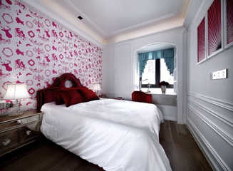 白色简欧风格样板房欣赏卧室