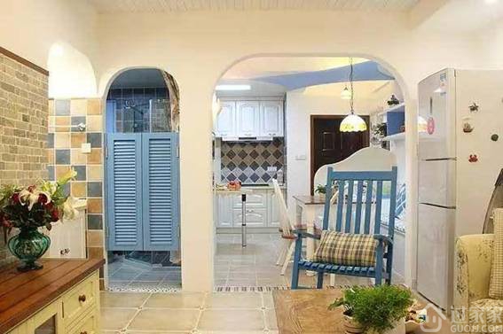 89㎡地中海风格两居室，地中海式门的设计实在太赞了!