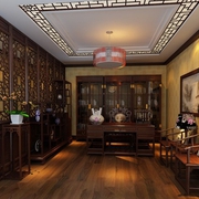 传统中式古典别墅欣赏书房