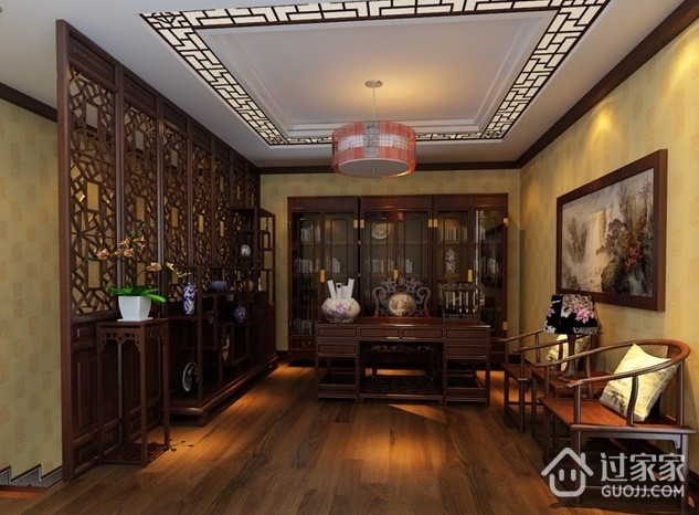 传统中式古典别墅欣赏书房