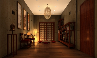 中式风格设计样板房效果图欣赏客厅效果图设计
