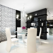 黑白现代奢华住宅欣赏餐厅设计