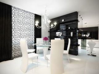 黑白现代奢华住宅欣赏餐厅设计