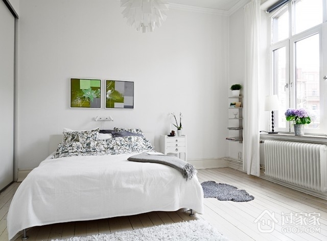 76平白色北欧两居欣赏卧室设计