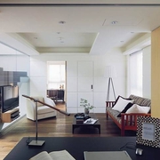 白色简约舒适复式住宅欣赏客厅陈设