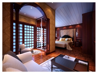 中式风格别墅装修效果图卧室