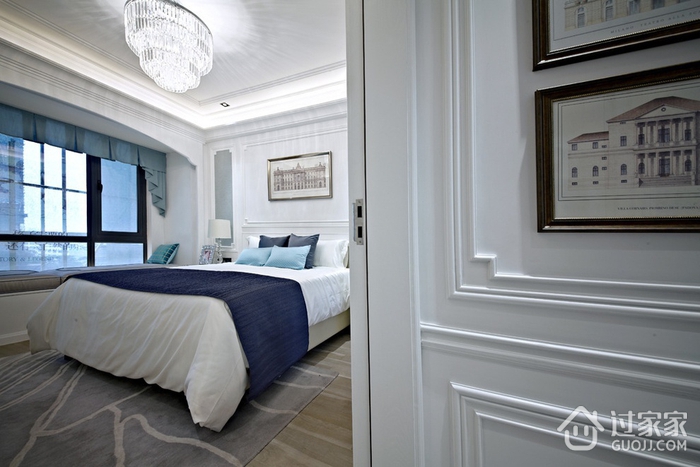 白色简欧风格样板房欣赏卧室效果
