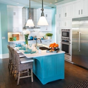 蓝色海滨美式别墅欣赏厨房