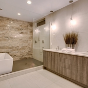 现代白色时尚别墅效果图淋浴间