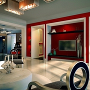 110平彩色混搭复式楼欣赏客厅设计