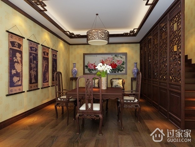 传统中式古典别墅欣赏餐厅