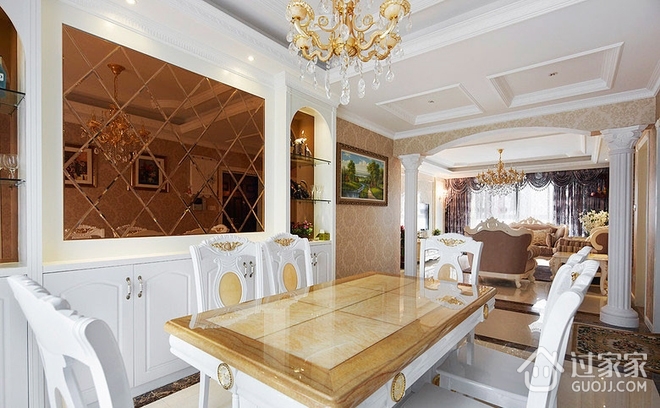 130平奢华欧式大宅欣赏餐厅设计