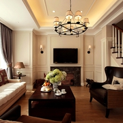220平美式舒适别墅欣赏客厅设计