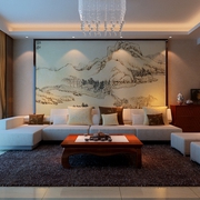 120平新中式住宅欣赏客厅陈设