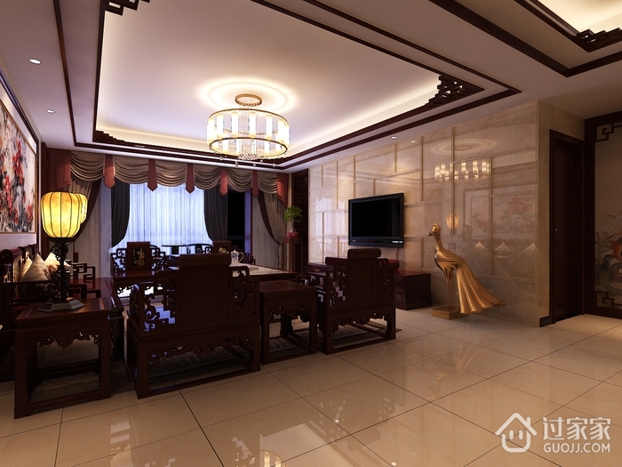 中式风格设计样板房欣赏客厅