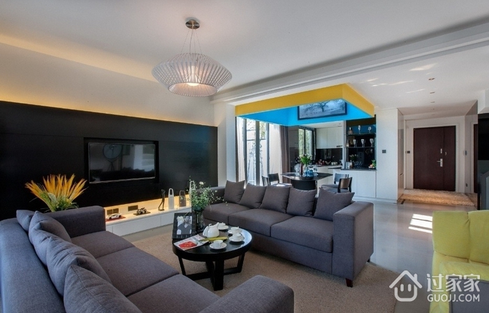 135平现代质感住宅欣赏客厅设计