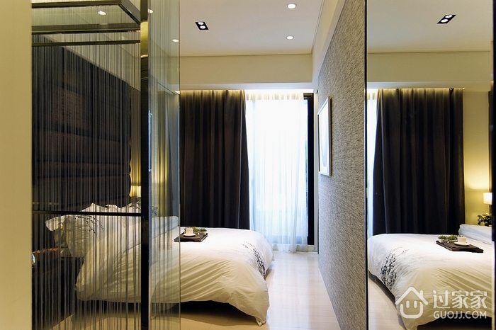 现代风格优雅住宅卧室背景墙设计