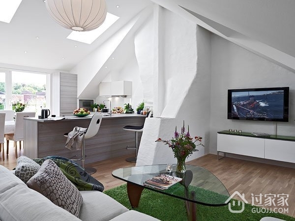 91平白色北欧住宅欣赏客厅设计