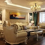 112平欧式奢华住宅欣赏客厅设计