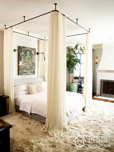 现代风格清新优雅两居室欣赏卧室效果图