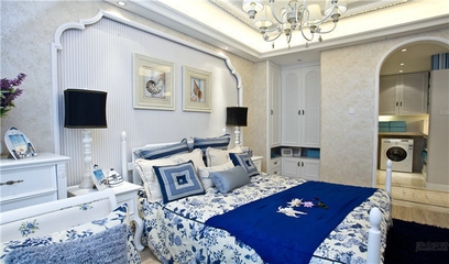 79平蓝色地中海住宅欣赏卧室