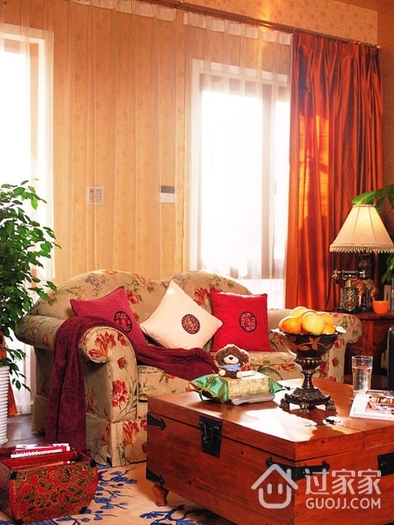 中式风格独享红色欣赏客厅效果图