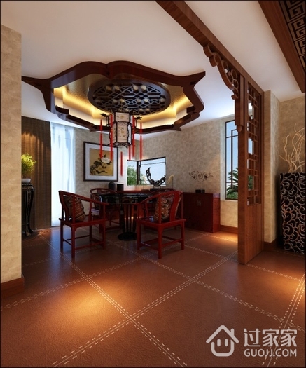 中式风格设计样板房设计餐厅