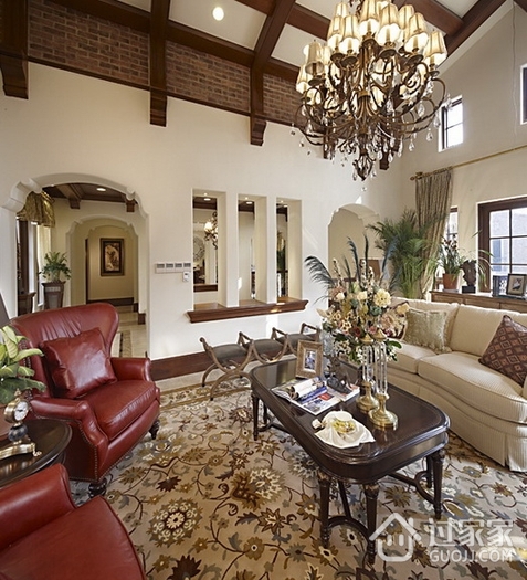 美式风格别墅装修设计效果会客厅