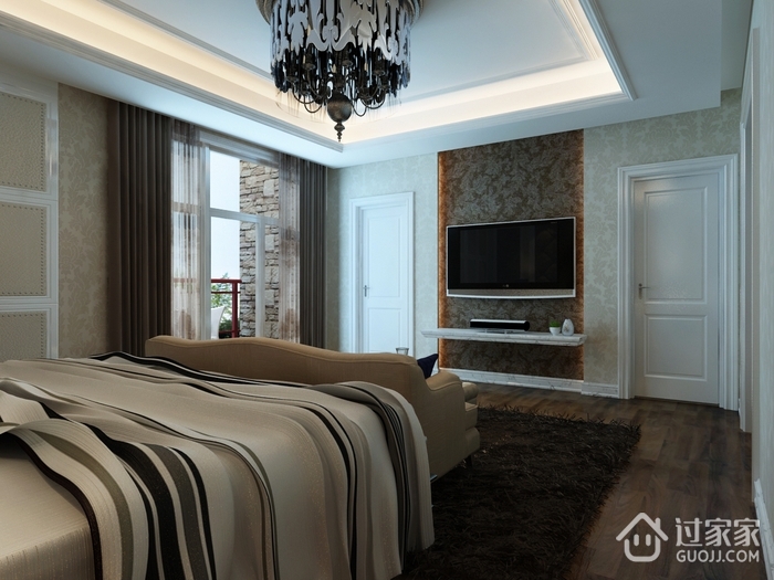 欧式风格装饰住宅卧室效果图
