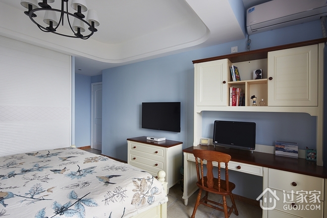 74平蓝色地中海住宅欣赏卧室摆件