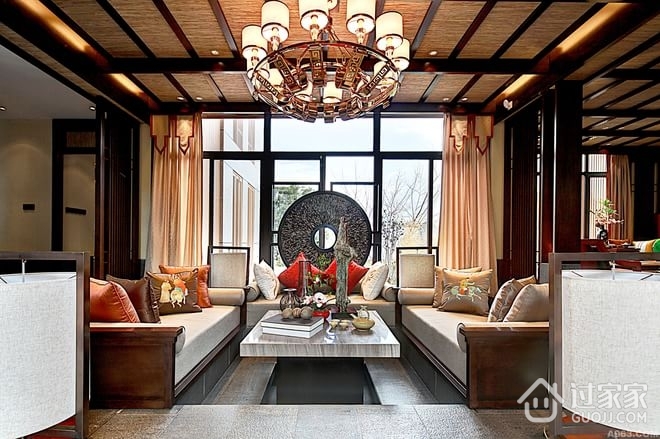 时尚新中式别墅欣赏客厅设计