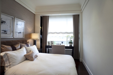 新古典三居室样板房案例欣赏卧室窗帘