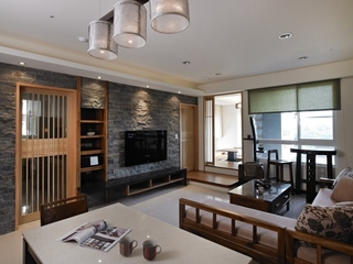 110平日式风格住宅欣赏客厅设计图