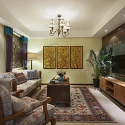 107平温馨美式住宅欣赏客厅