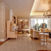 简欧三居效果图案例欣赏客厅设计