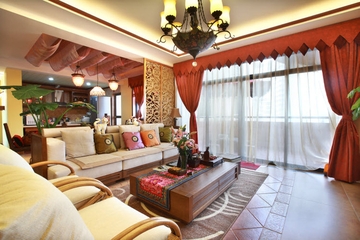 绚丽色彩东南亚住宅欣赏客厅设计图