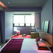 现代白色单身公寓设计卧室