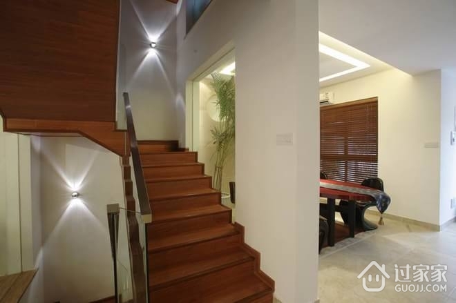 185平新中式样板房欣赏楼梯间设计