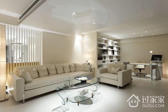 114平白色现代案例欣赏客厅设计