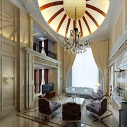 110平欧式复式楼欣赏客厅设计
